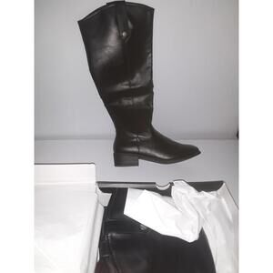 London Fog IRIE Womens Boots Size 10 M BLACK Knee High Riding Zip (t6)